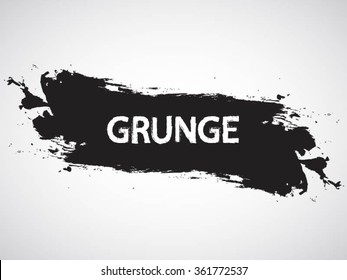 Brush Stroke . Black Paint Splattered Shape . Grunge Background Texture . Vector Distress Background . Cracked Banner . Distress Texture . Grunge Texture .