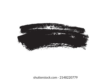 Pinselstrich. Schwarze Farbpinselhintergrund, gemalter Rahmen mit Pinselstrich, Farbbanner, Farbfleck, Vektorgrafik