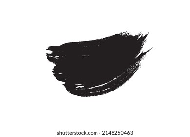 Pinselstrich. Schwarze Farbpinselhintergrund, gemalter Rahmen mit Pinselstrich, Farbbanner, Farbfleck, Vektorgrafik