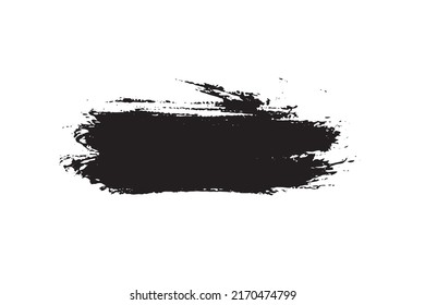 Brush stroke. Black paintbrush background texture, brushstroke painted frame, ink paint banner, splash stain vector illustration
