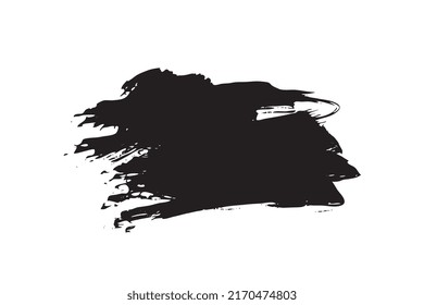 Pinselstrich. Schwarze Farbpinselhintergrund, gemalter Rahmen mit Pinselstrich, Farbbanner, Farbfleck, Vektorgrafik