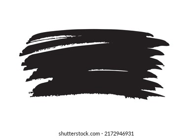 Brush stroke. Black paintbrush background texture, brushstroke painted frame, ink paint banner, splash stain vector illustration