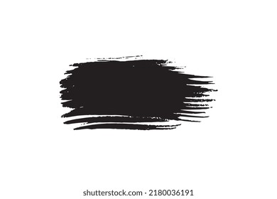 Brush stroke. Black paintbrush background texture, brushstroke painted frame, ink paint banner, splash stain vector illustration