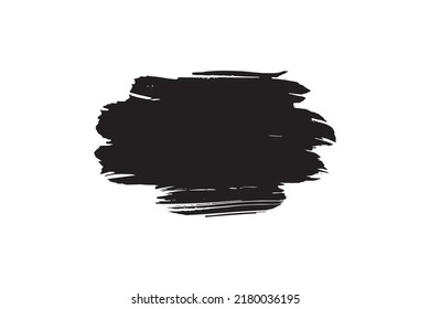 Brush stroke. Black paintbrush background texture, brushstroke painted frame, ink paint banner, splash stain vector illustration