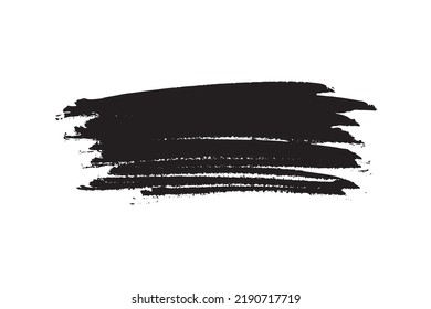 Brush stroke. Black paintbrush background texture, brushstroke painted frame, ink paint banner, splash stain vector illustration