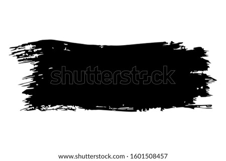 Brush stroke, black spot isolated on white background, vector illustration for design and decor, business cards, logos, sites, packages