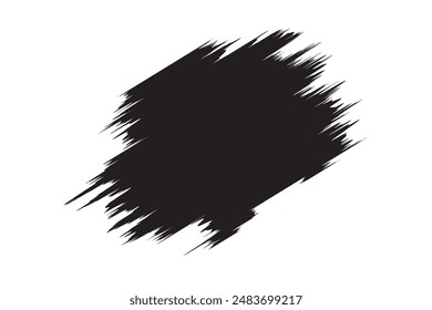 Brush stroke black vector on a white background.