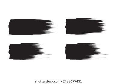 Pinselstrich schwarze Vektorgrafik auf weißem Hintergrund.
