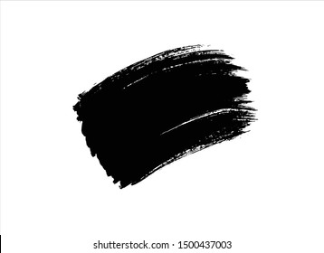 brush stroke black watercolor vector illustration.