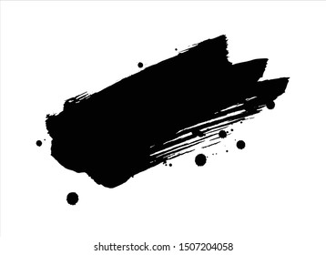 brush stroke black watercolor vector graffiti illustration.