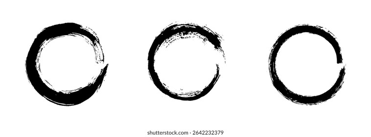 Brush stroke the bundle circle on black colour
