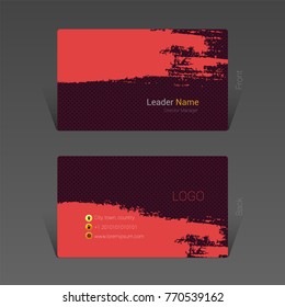 Brush stroke business card design concept, Vector Illustration