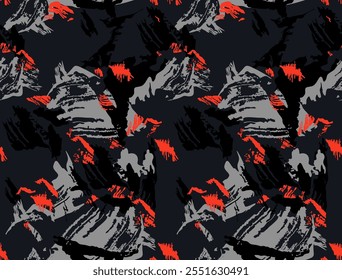 Brush Stroke Camouflage abstract seamless pattern background suitable for fashion textiles, graphics