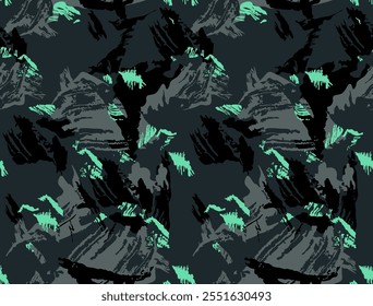 Brush Stroke Camouflage abstract seamless pattern background suitable for fashion textiles, graphics