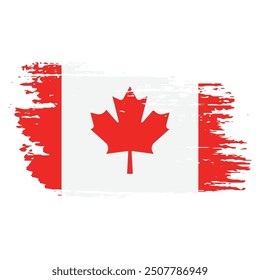 Bandera De Canadá En Diseño De Vector De Fondo Blanco.