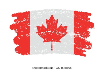 Pincel pincelar bandera de Canadá.Bandera de Canadá en estilo grunge.