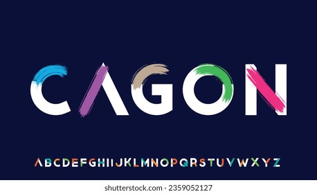 brush stroke capital alphabet letter logo design