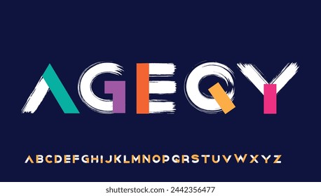 Brush stroke capital alphabet letter logo design