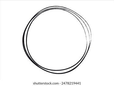 Brush stroke circle black icon