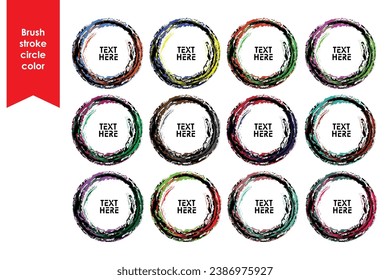 Brush stroke circle color vector template