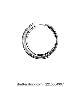 Brush stroke circle. Enso zen sign, vector illustration. Logo design. 