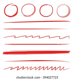 brush stroke circle highlighter, underline