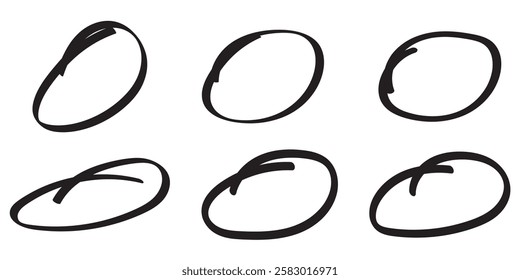 Brush Stroke Circle Icons, Minimalist Abstract Design