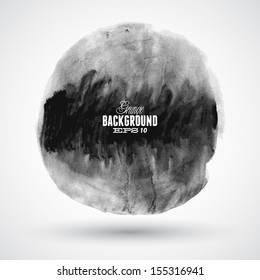Brush stroke circle texture for buttons. Vector illustration.