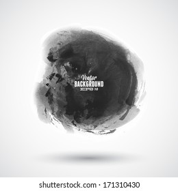 Brush stroke circle texture for buttons. Vector illustration.