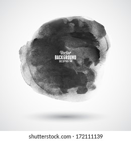 Brush stroke circle texture for buttons. Vector illustration.
