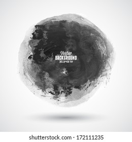 Brush stroke circle texture for buttons. Vector illustration.