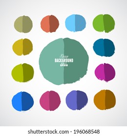 Brush stroke circle texture for buttons. Vector illustration.