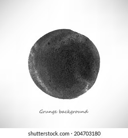 Brush stroke circle texture for buttons. Vector illustration.