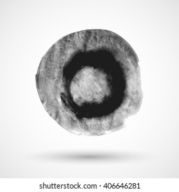 Brush stroke circle texture for buttons. Vector illustration.