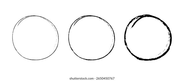 Brush Stroke Circles Set Vector