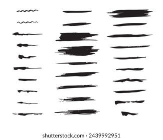 Brush Stroke Collection. Grunge Brush Stroke. Black Grunge Texture