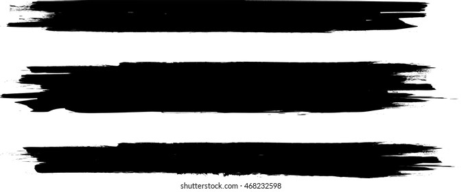 Brush Stroke Collection . Grunge lines . Vector stripes . Distressed Black dividers . set of dirty Textured shape .scratches for your design.