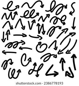 Dibujo manual de la colección de puntas de pincel Set