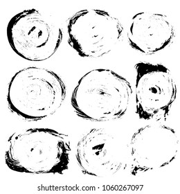 Brush stroke collection isolated on white background.Grunge vector abstract hand - painted element.