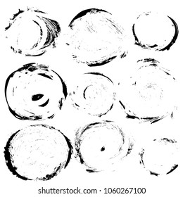 Brush stroke collection isolated on white background.Grunge vector abstract hand - painted element.