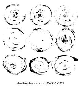 Brush stroke collection isolated on white background.Grunge vector abstract hand - painted element.
