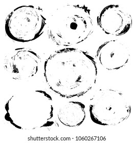 Brush stroke collection isolated on white background.Grunge vector abstract hand - painted element.
