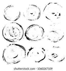 Brush stroke collection isolated on white background.Grunge vector abstract hand - painted element.