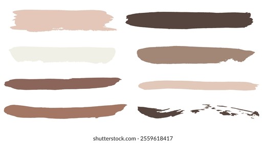 Brush stroke collection in trendy colors of 2025. 