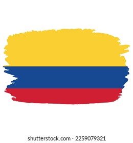 Brush Stroke Colombia flag Vector Illustration