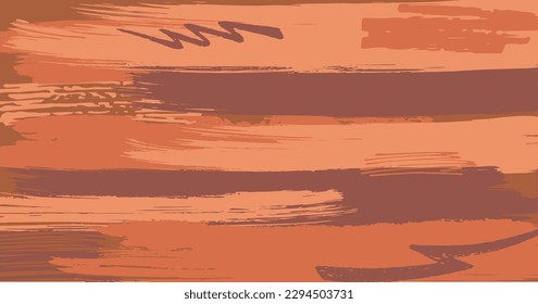 Brush stroke composition background element warm brown autumn colours. Vector stock hand draw illustration for design template, border and frame, presentation, social media size. EPS10