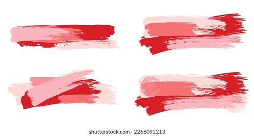 Brush stroke composition elements set. Vector stock hand draw illustration isolated on white background for design template, border and frame. EPS10