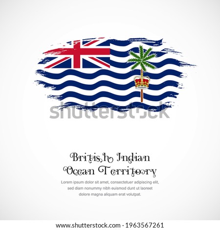 Brush stroke concept for British Indian Ocean Territory national flag. Abstract hand drawn texture brush background.