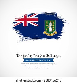 Brush stroke concept for British Virgin Islands national flag. Abstract hand drawn texture brush background.