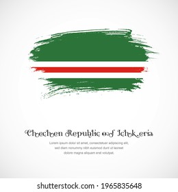 Brush stroke concept for Chechen Republic of Ichkeria national flag. Abstract hand drawn texture brush background.